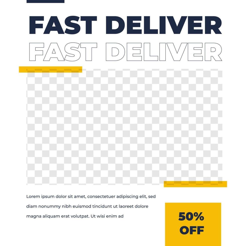 Courier Delivery feed design social media post template vector