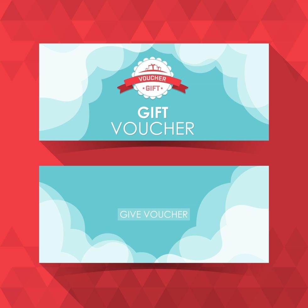 Gift voucher template. cloud and sky design. Vector illustration