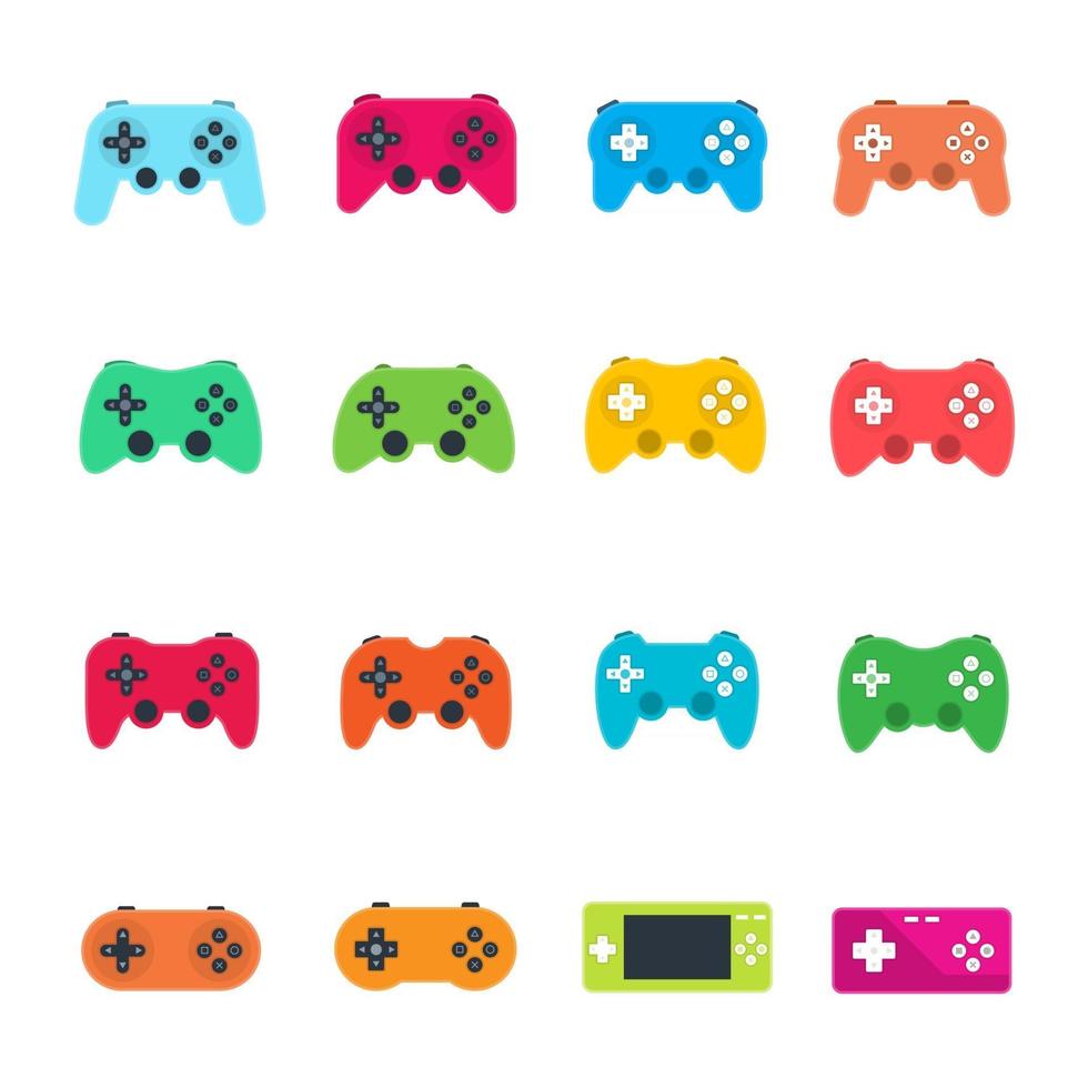 Joystick Icons. flat design. Vector illustration