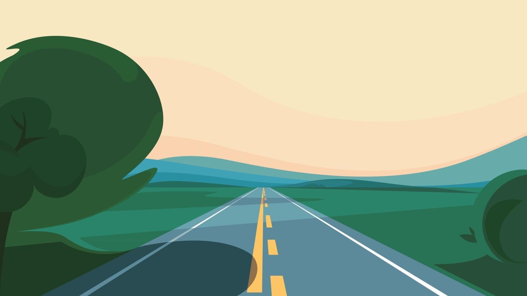 Road stretching into the horizon. vector