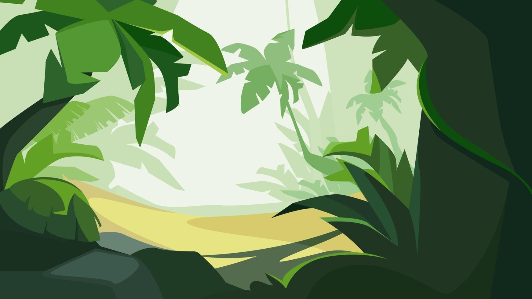 Tropical forest in daylight. vector