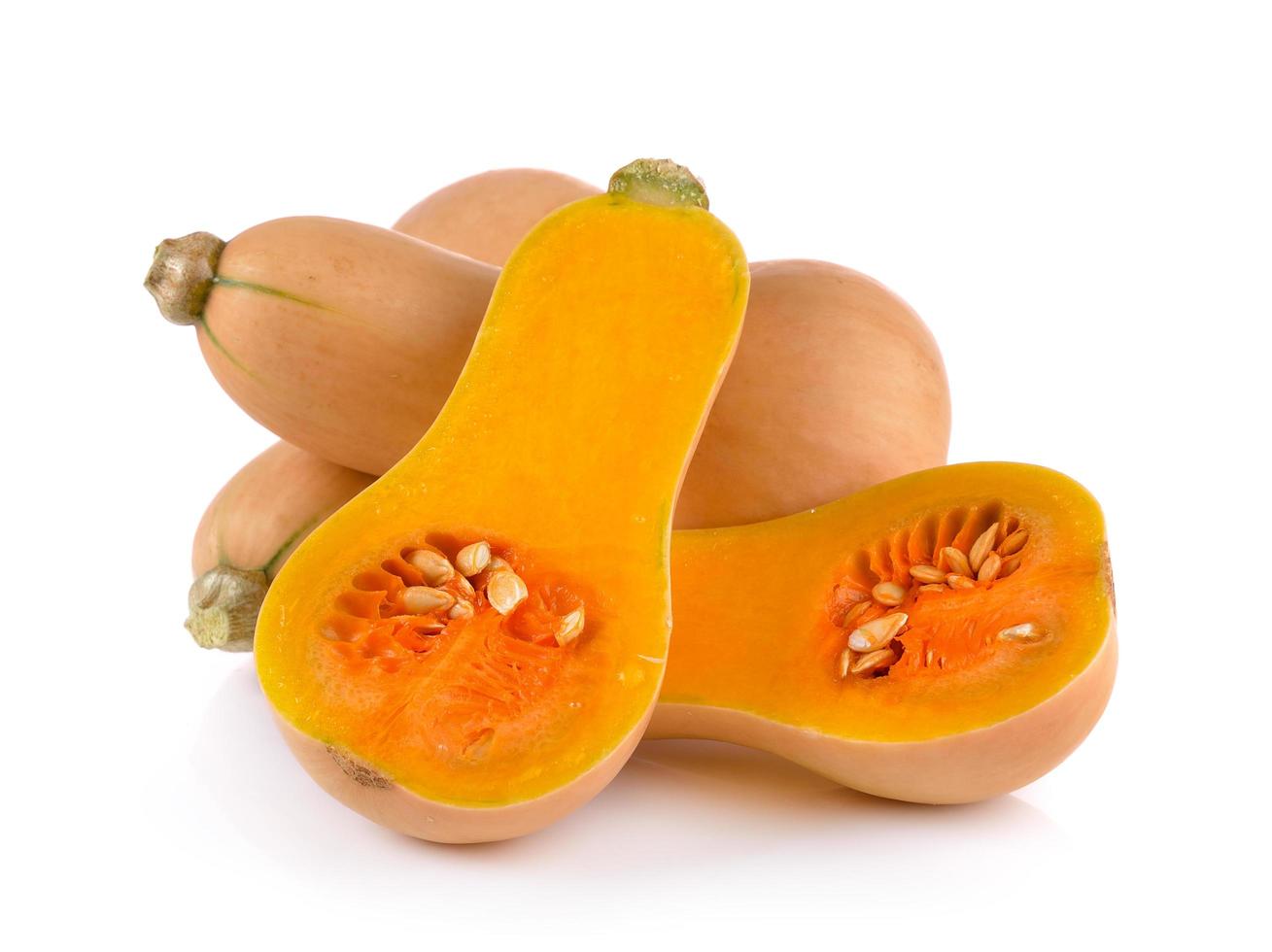 Butternut squash on white background photo