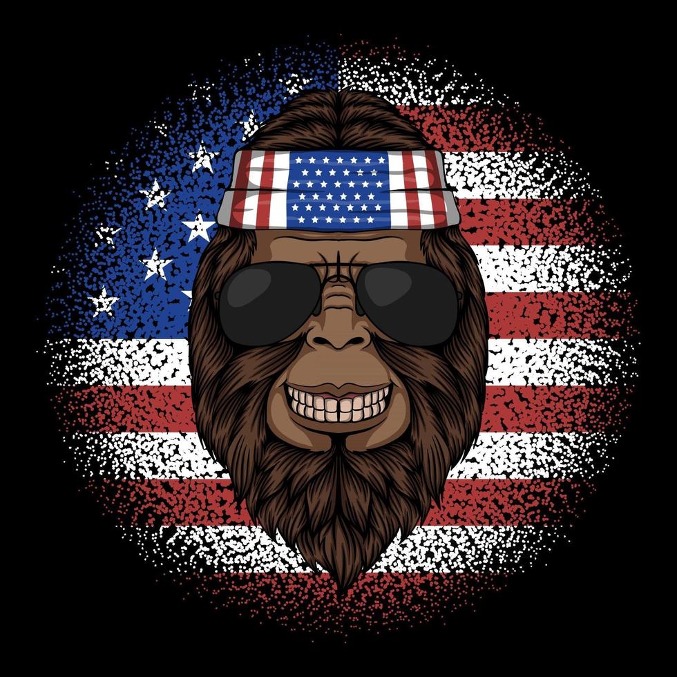 bigfoot america bandana ilustración vectorial vector