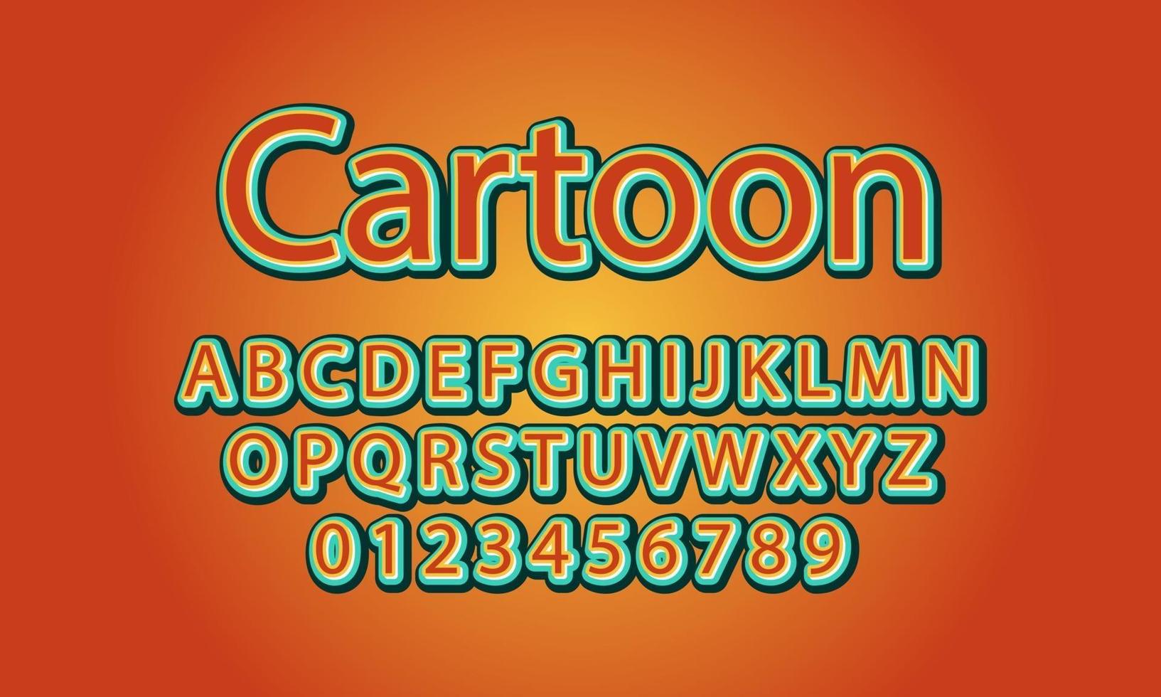 alfabeto de fuente de dibujos animados vector