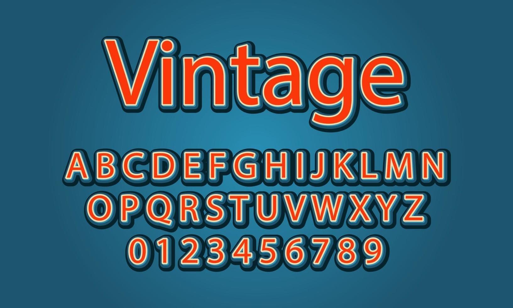 alfabeto fuente vintage vector