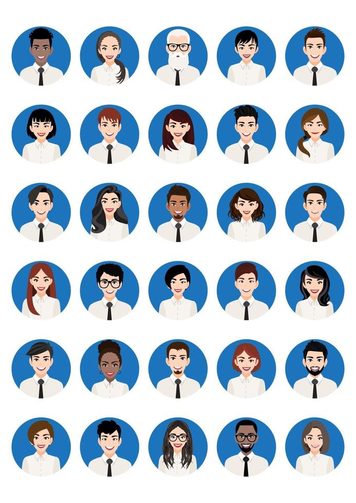 Big bundle of different people avatars vector