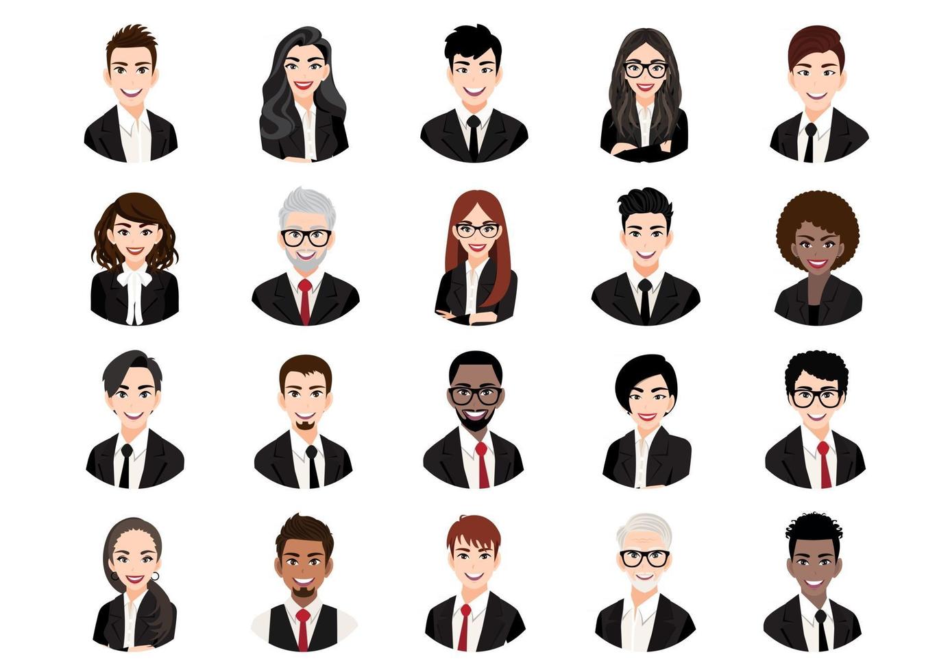 Big bundle of different people avatars vector