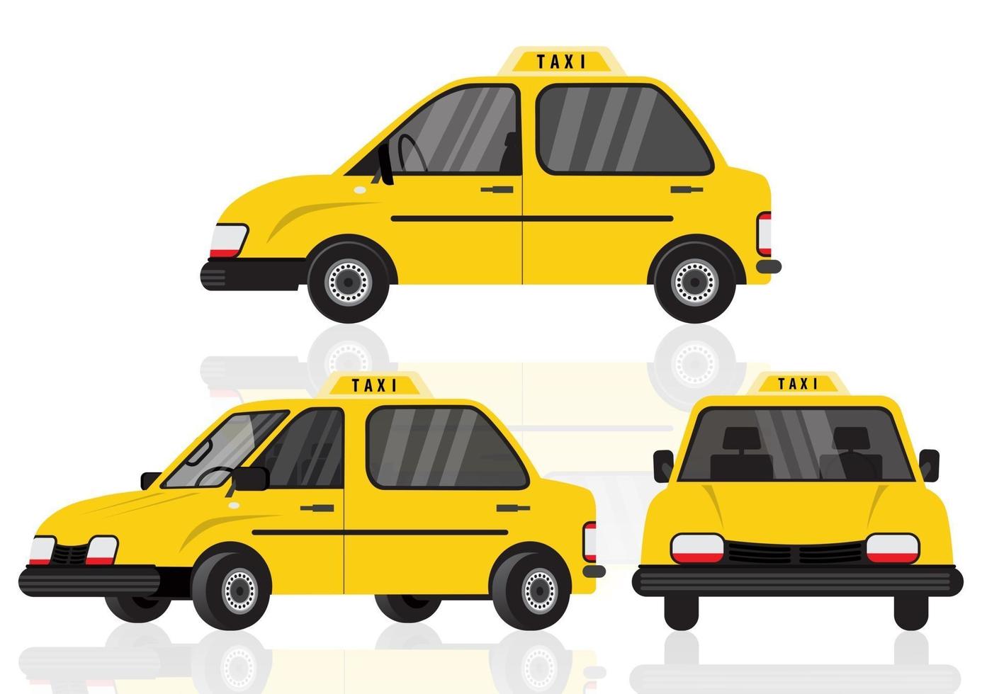 Taxi taxi amarillo aislado sobre fondo blanco. vector