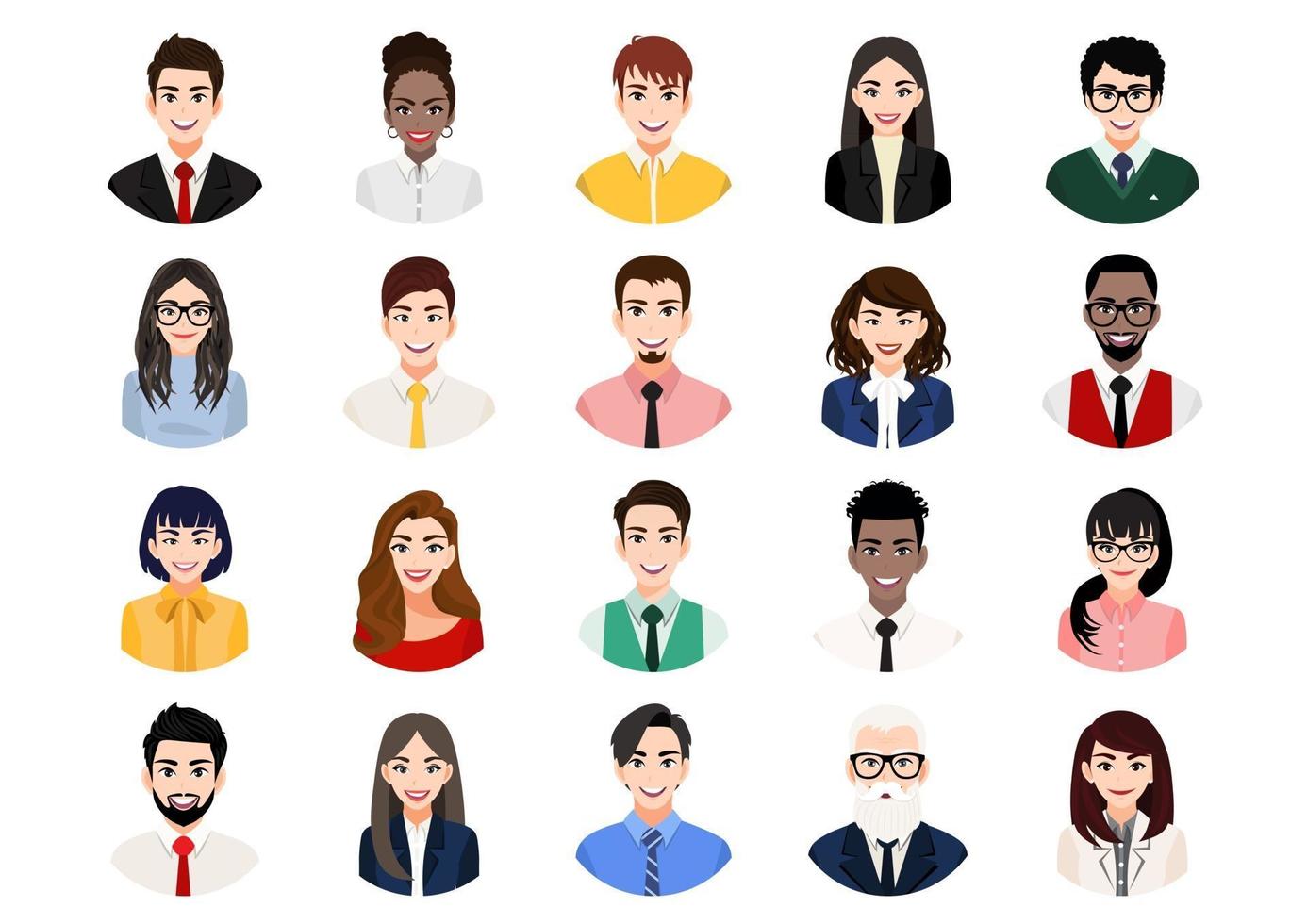 Big bundle of different people avatars vector