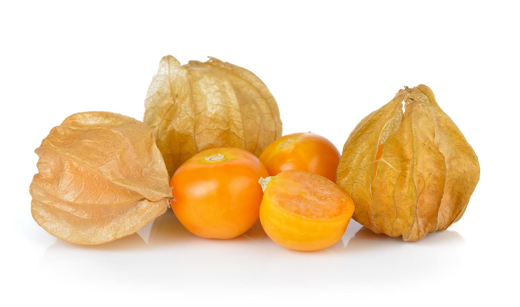 Cape gooseberry, physalis isolated on white background photo