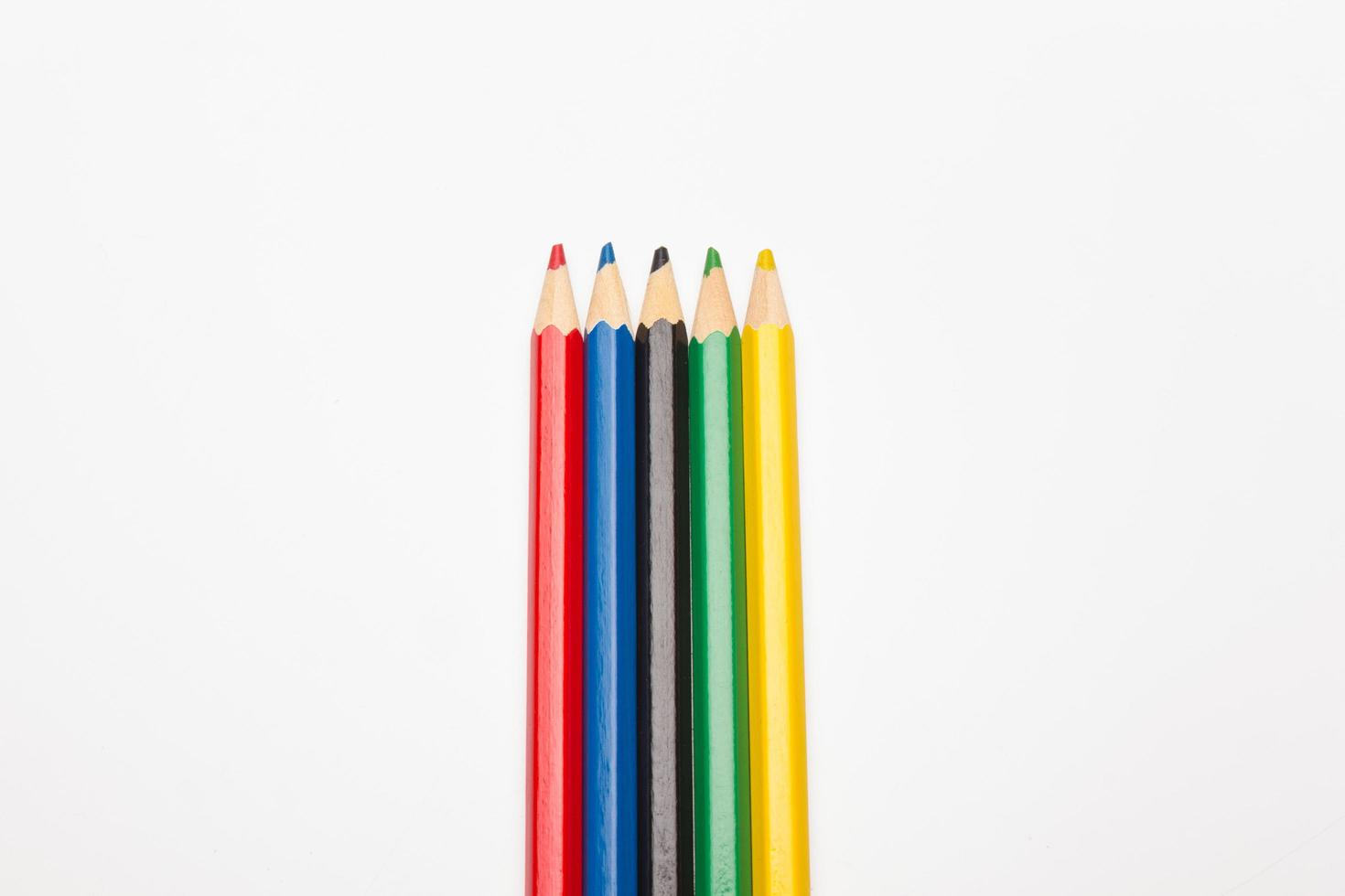 Coloured pencils in a box photo