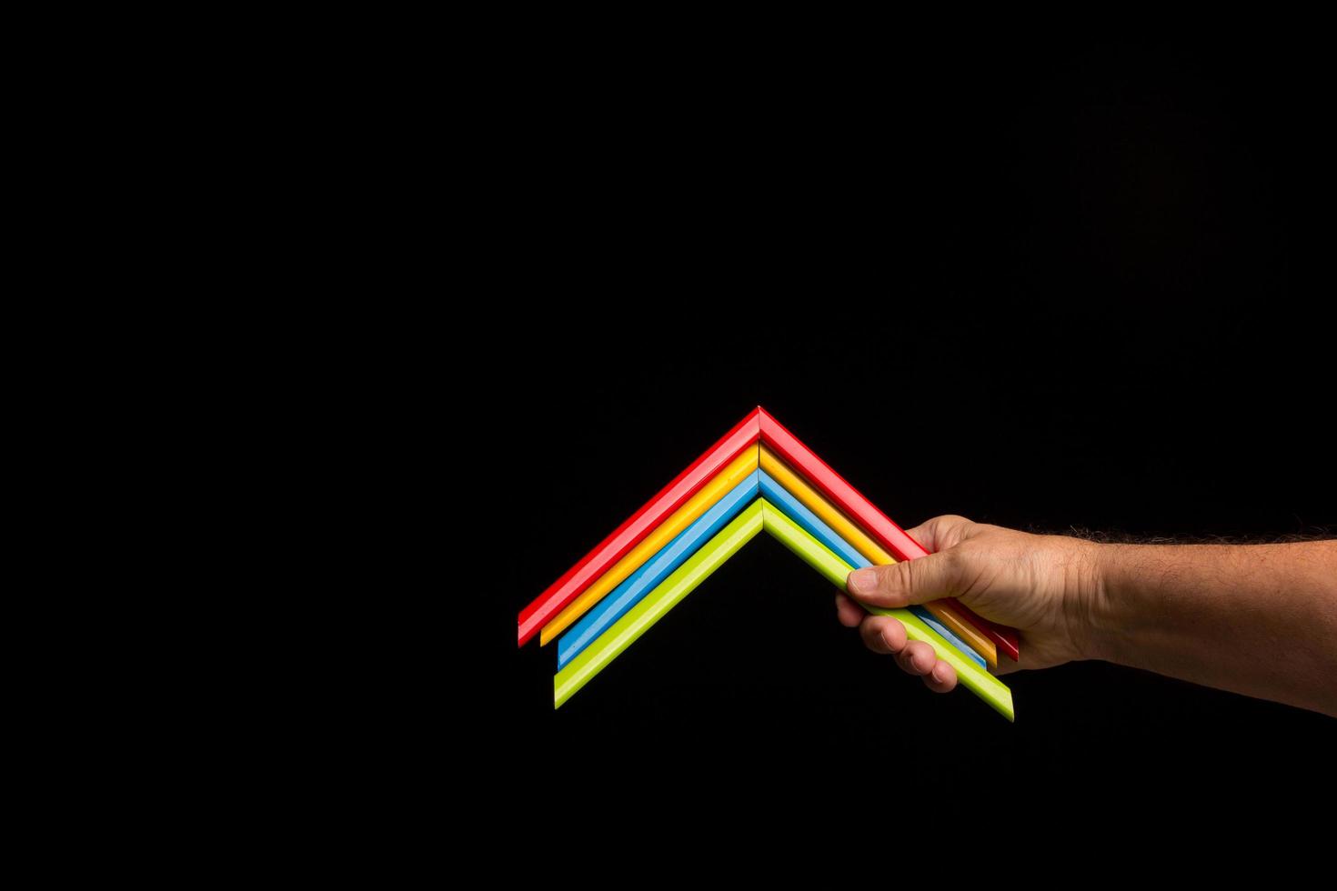 Range of colours in a person's hand photo