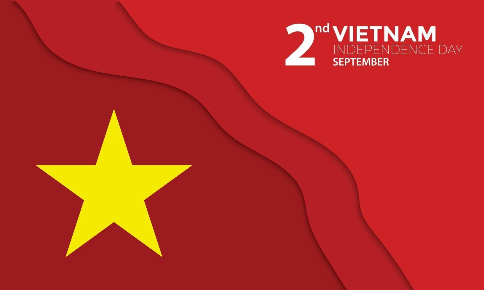 Vietnam Independence Day Greeting Papercut vector