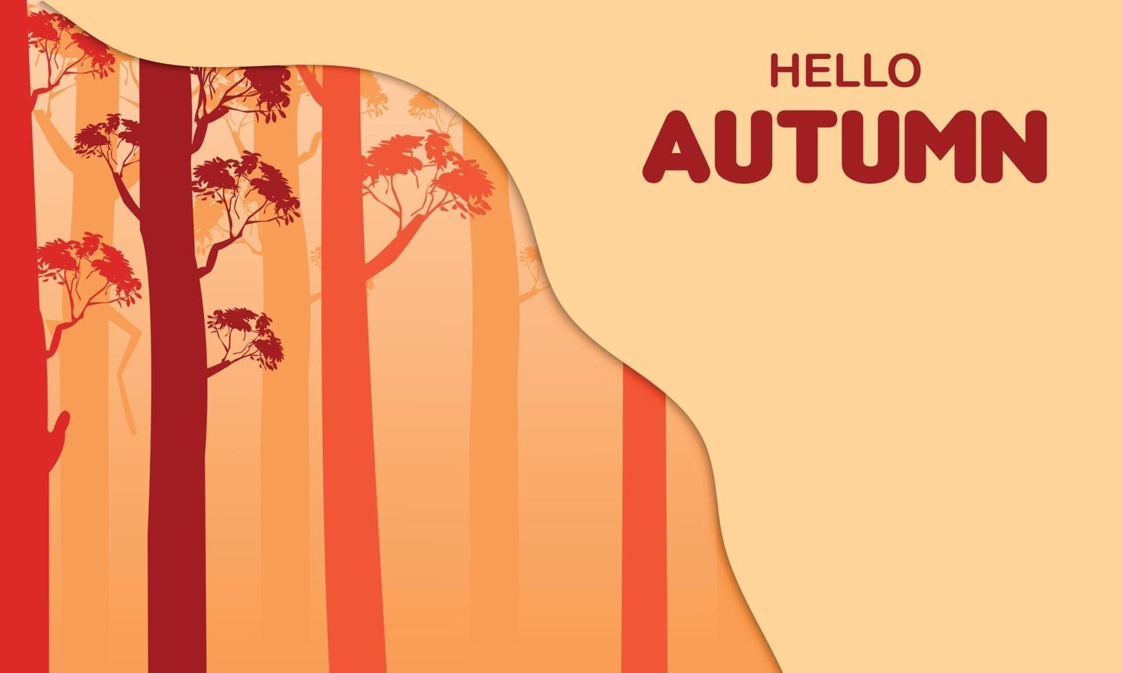 Hello Autumn Papercut Wave Vector