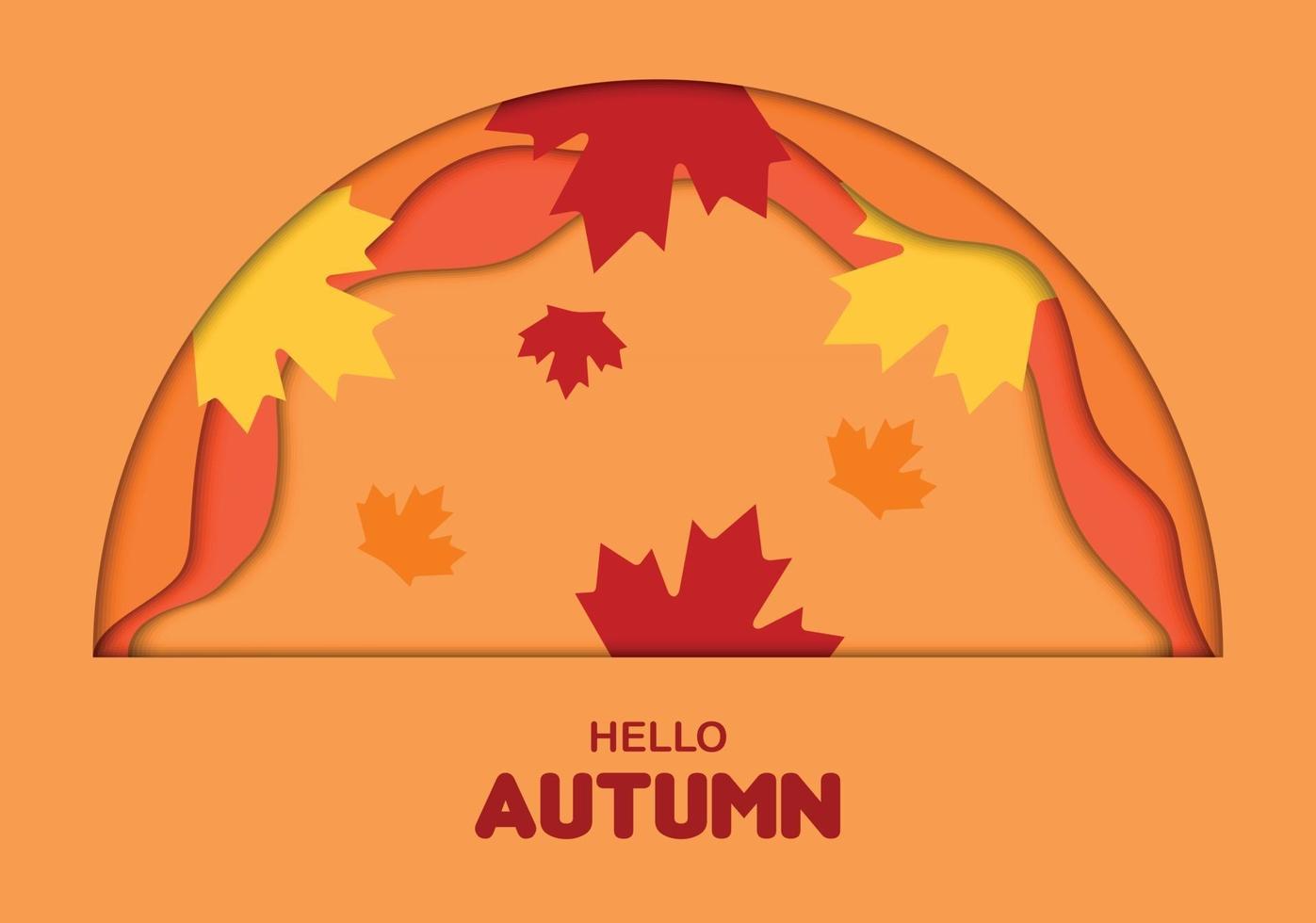 hola otoño papel de medio círculo vector