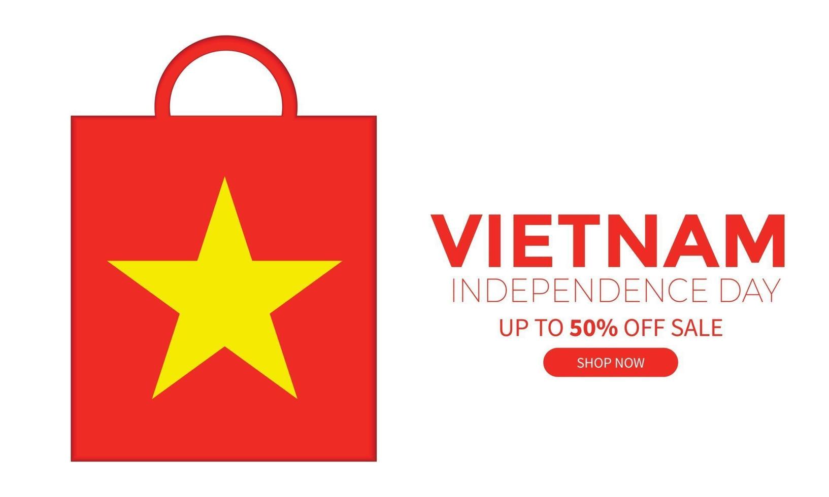 Vietnam Independence Day Sale Paper Bag Flag vector