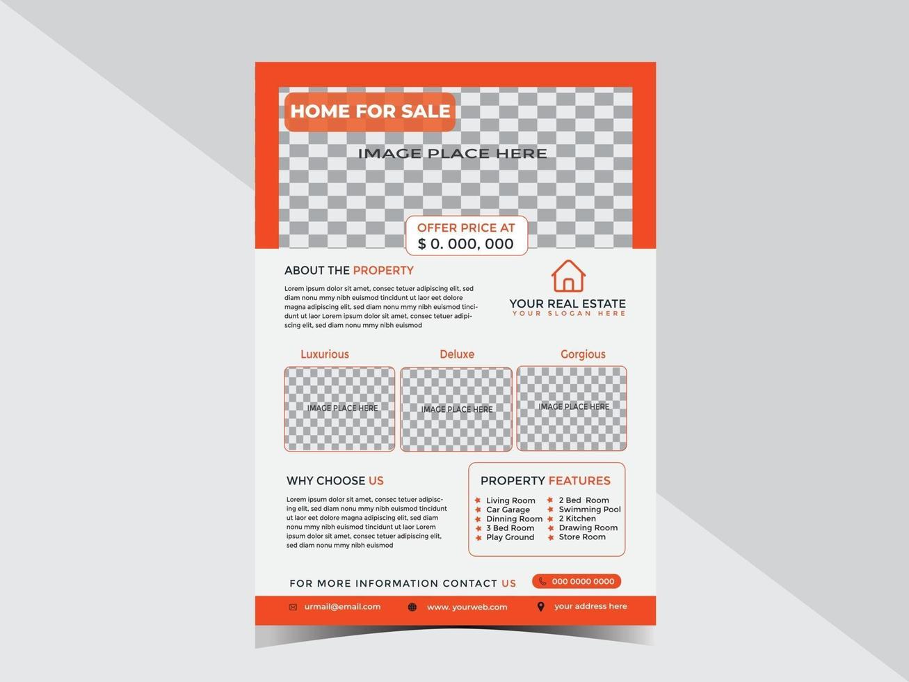 Real Estate Home Business Flyer Design Template vector