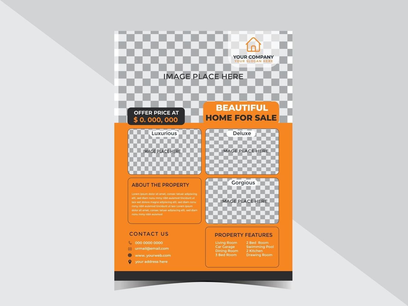 Real Estate Home Business Flyer Design Template vector