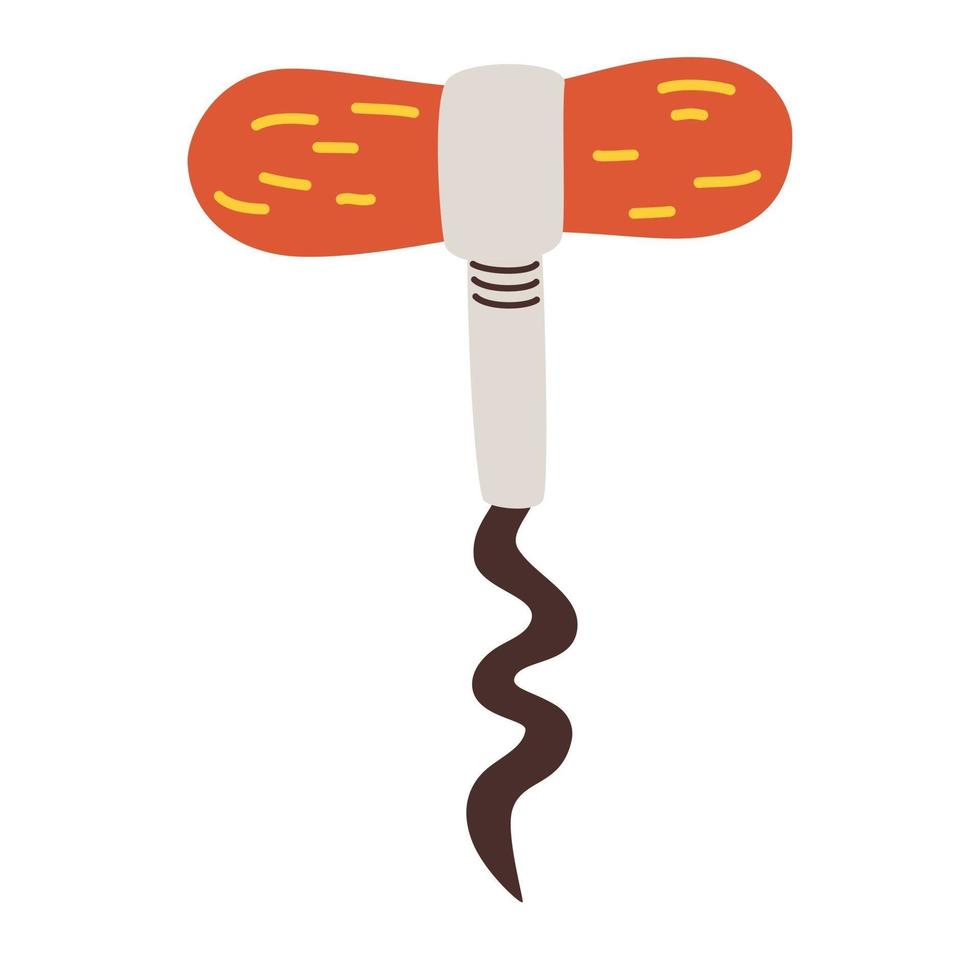 Corkscrew. kitchen utensil. Bottle opener vector