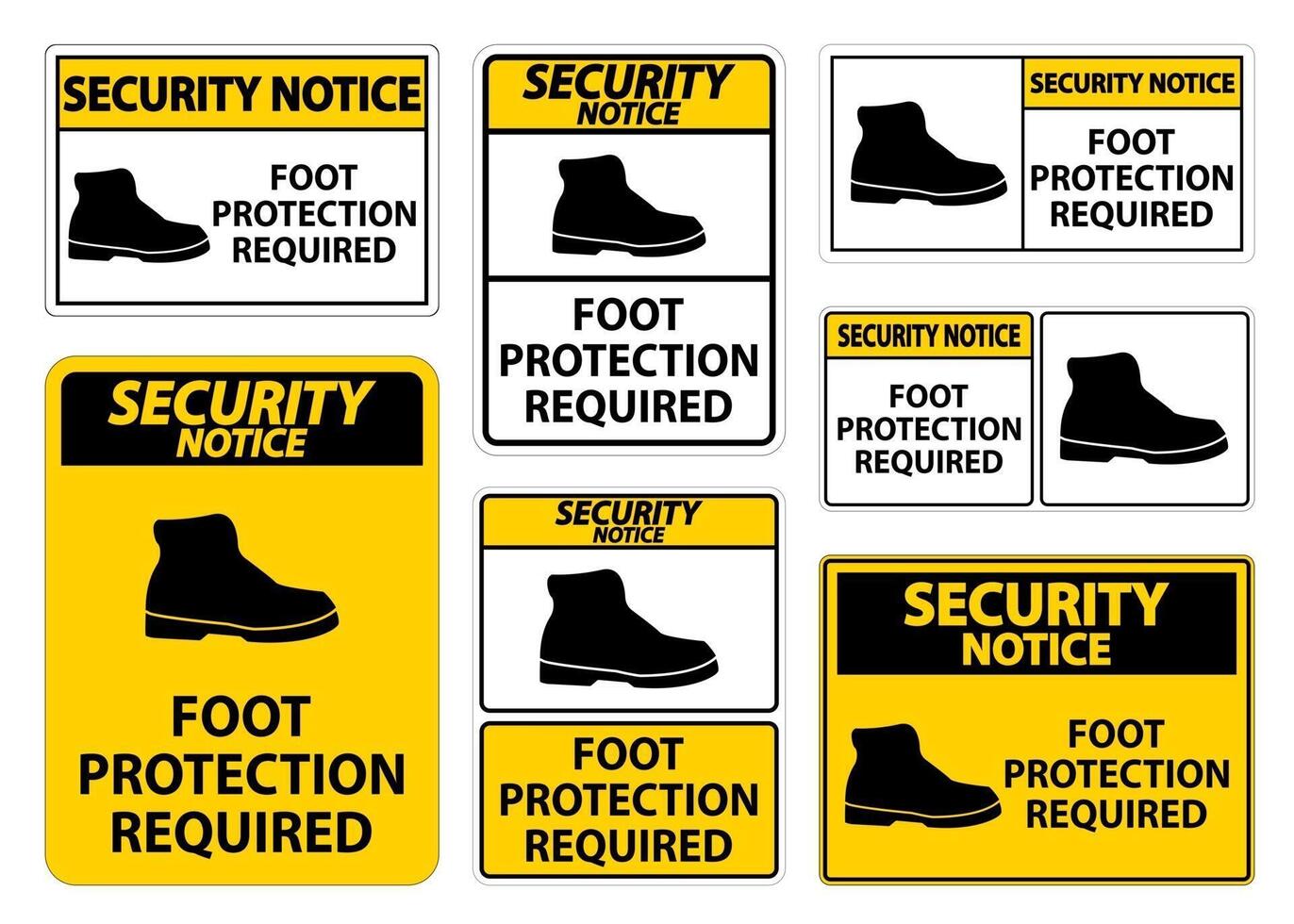 Security Notice Foot Protection Required Wall Symbol vector