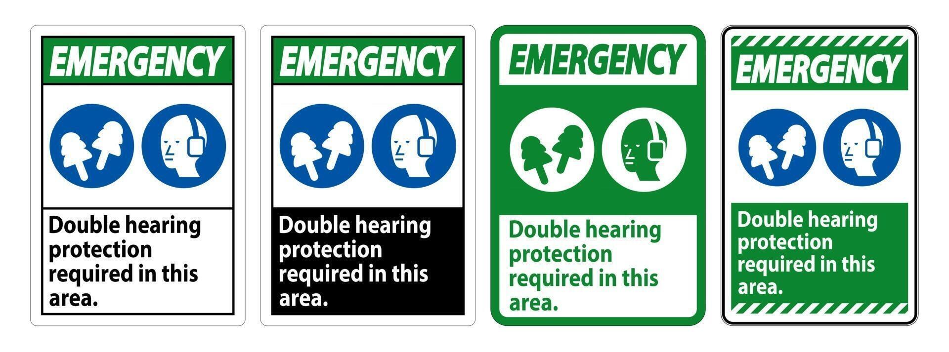 Double Hearing Protection Ear Muffs or Ear Plugs vector