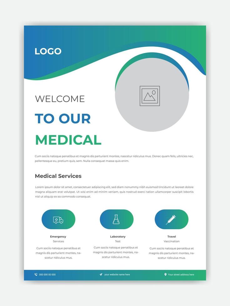 Medical Flyer Design For Your Promotion Hospital Template vector