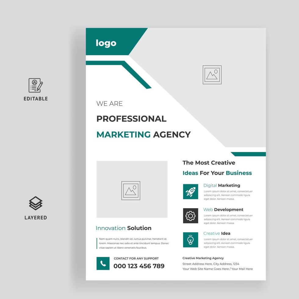 Digital marketing agency flyer and poster design template vector