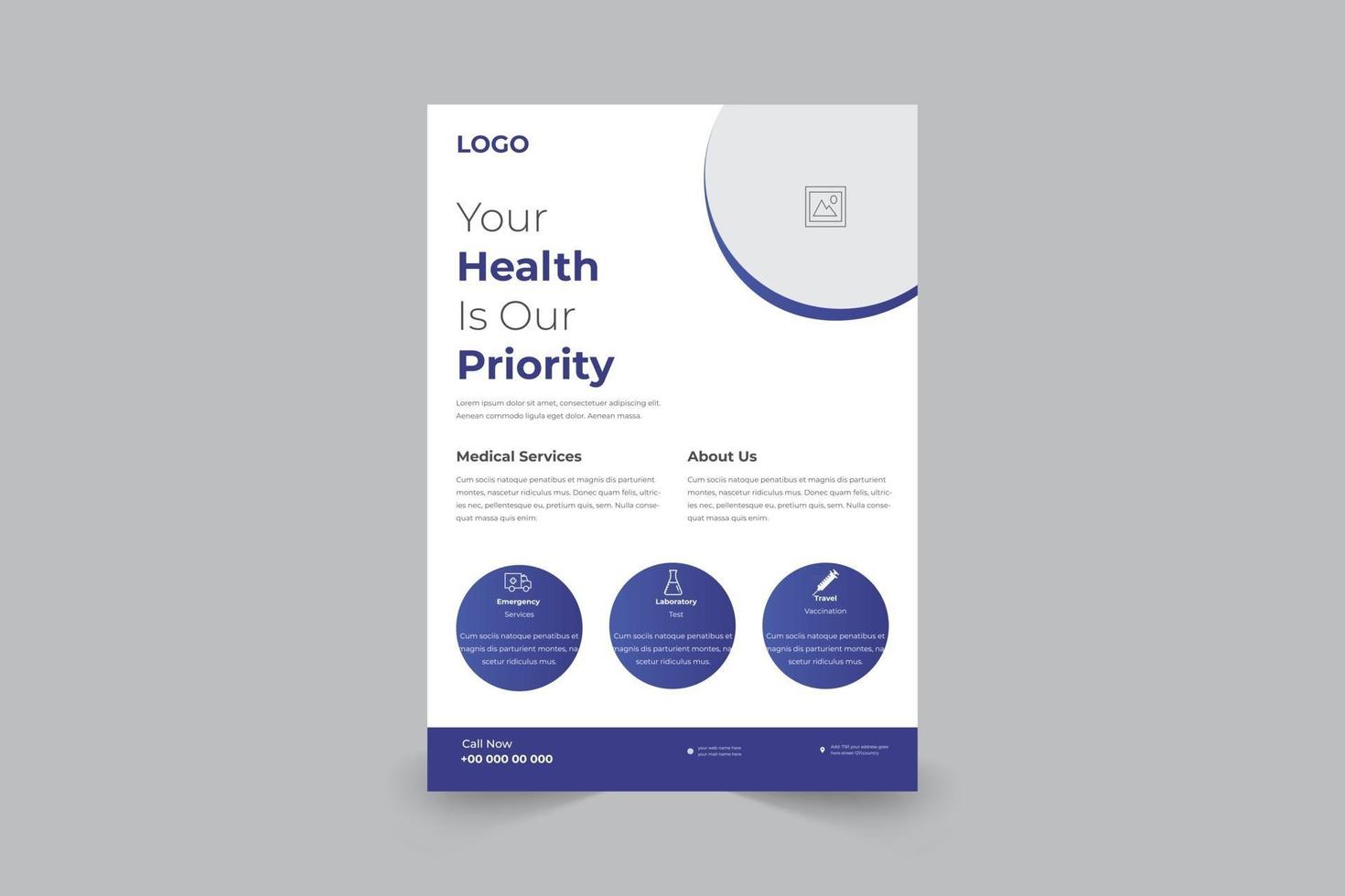Medical style flyer design for your promotion vector
