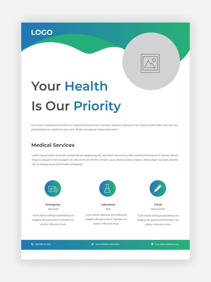 Medical Flyer Design For Your Promotion Hospital Template Design vector
