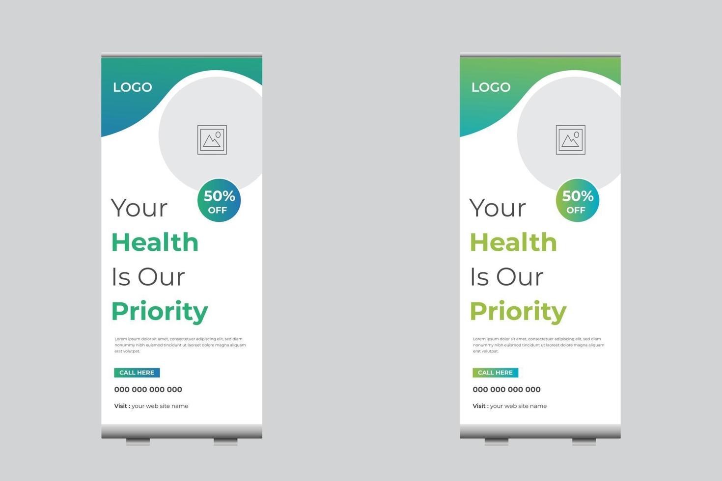 Medical Roll Up Banner Template Banner Template For Medical Services vector