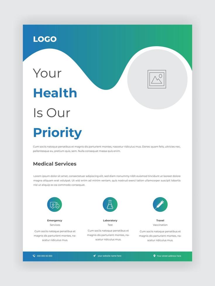 Medical Flyer Design For Your Promotion Hospital Template vector