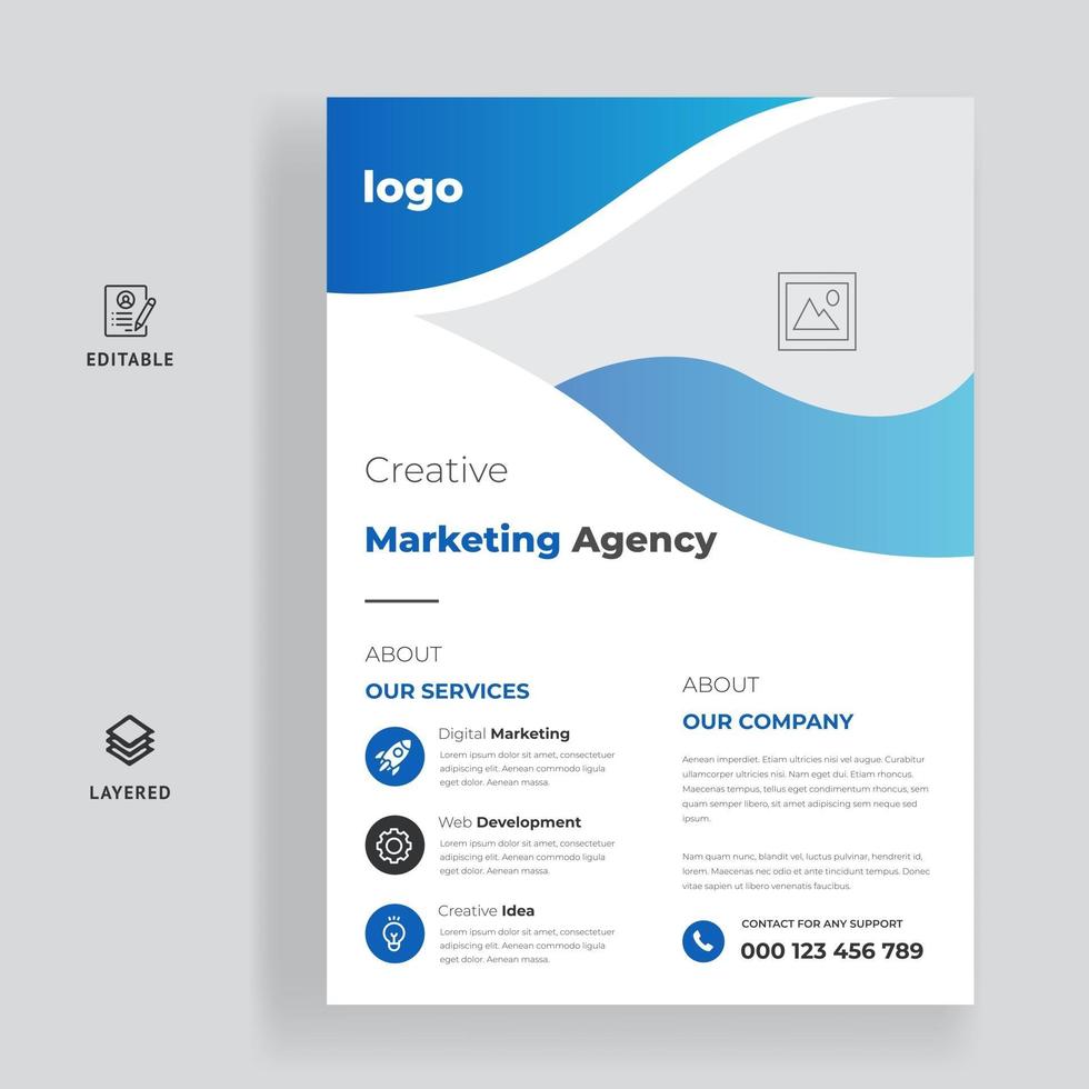 Corporate Business Flyer poster vector template design