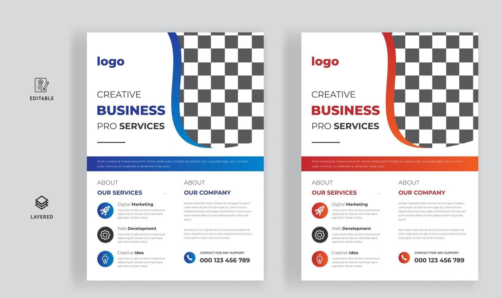 Flyer de agencia de marketing digital y diseño de plantilla de portada de folleto vector