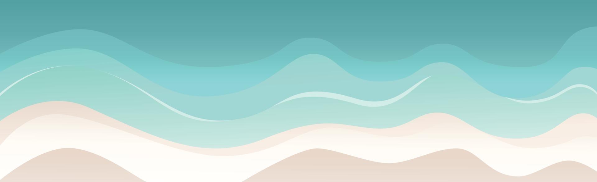 Abstract green panoramic background with different geometric lines vector