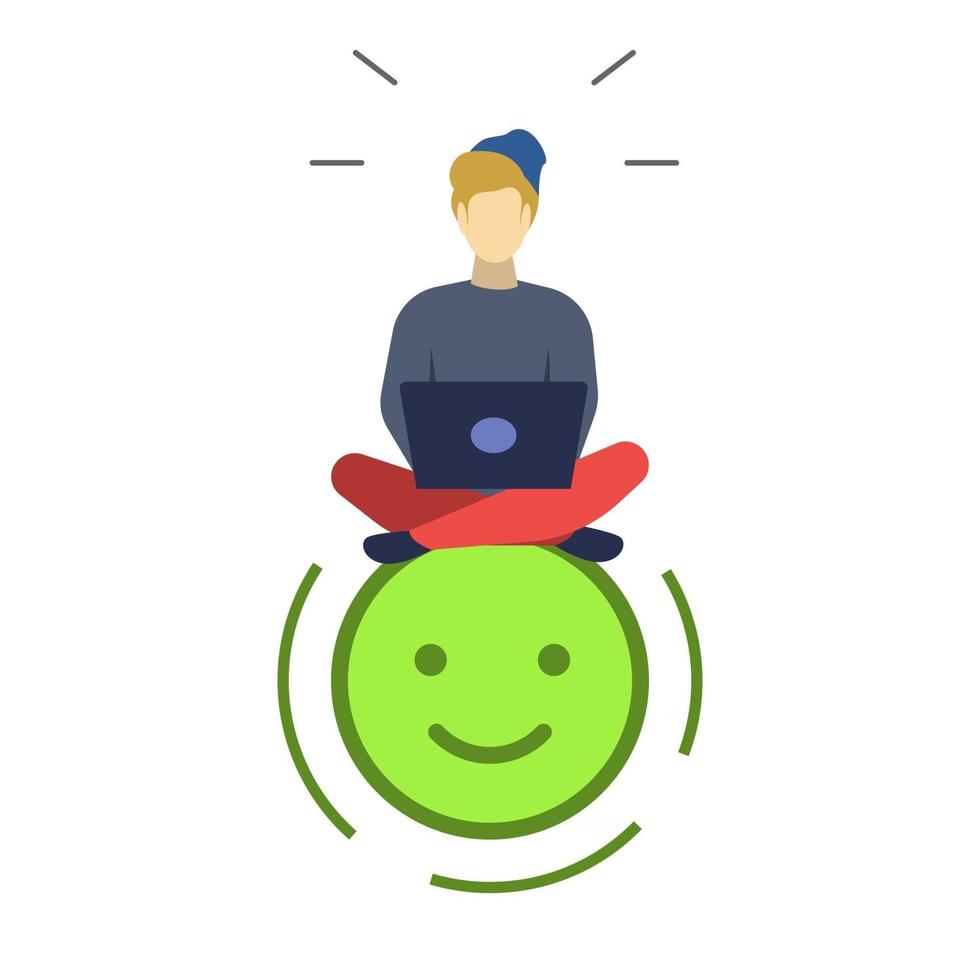 Satisfied user semi flat RGB color vector illustration