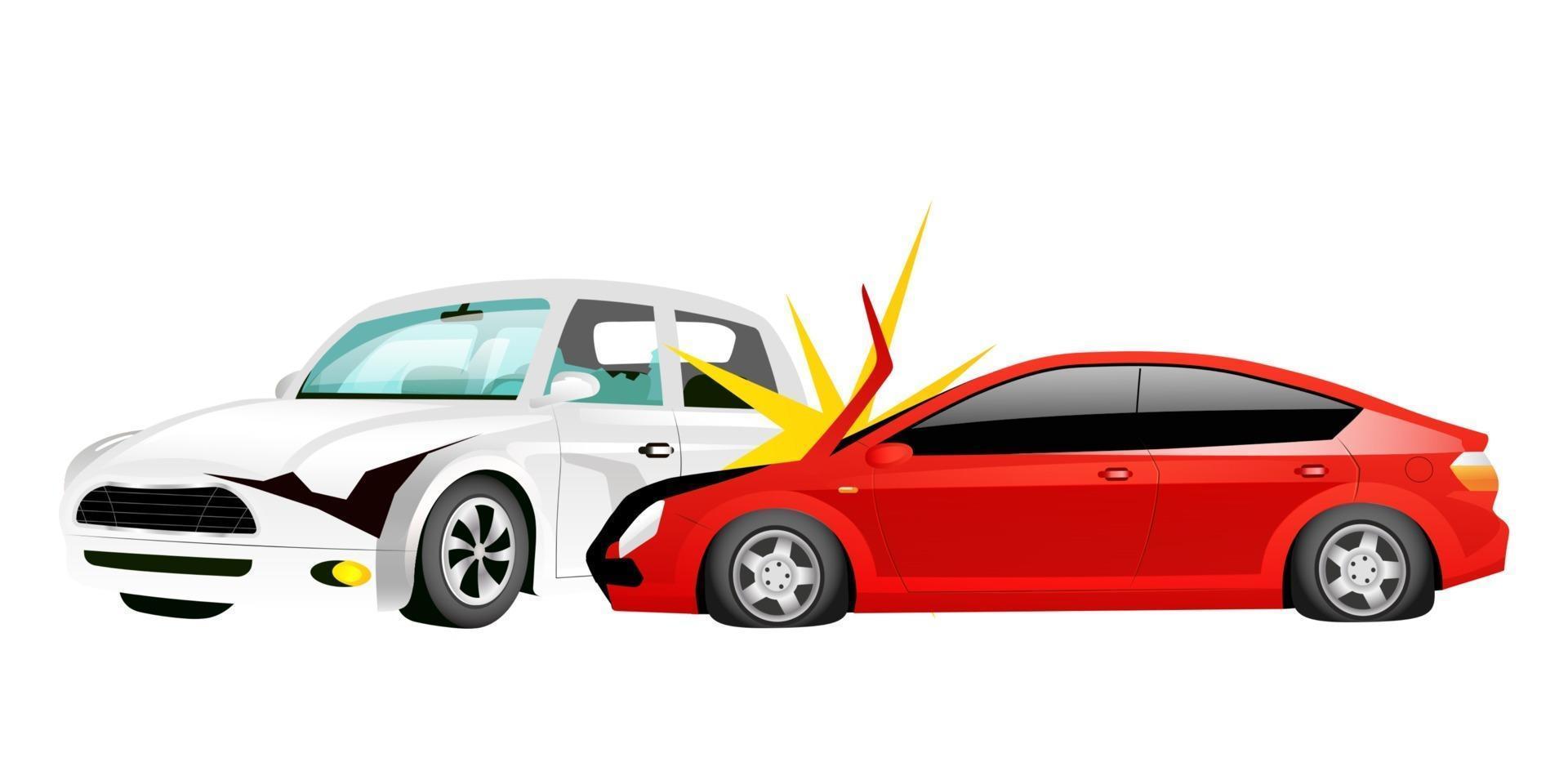 Car crash cartoon vector illustration