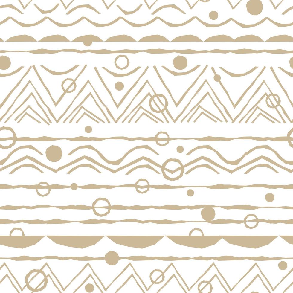 Beige horizontal Seamless repeat pattern of lines and circles vector