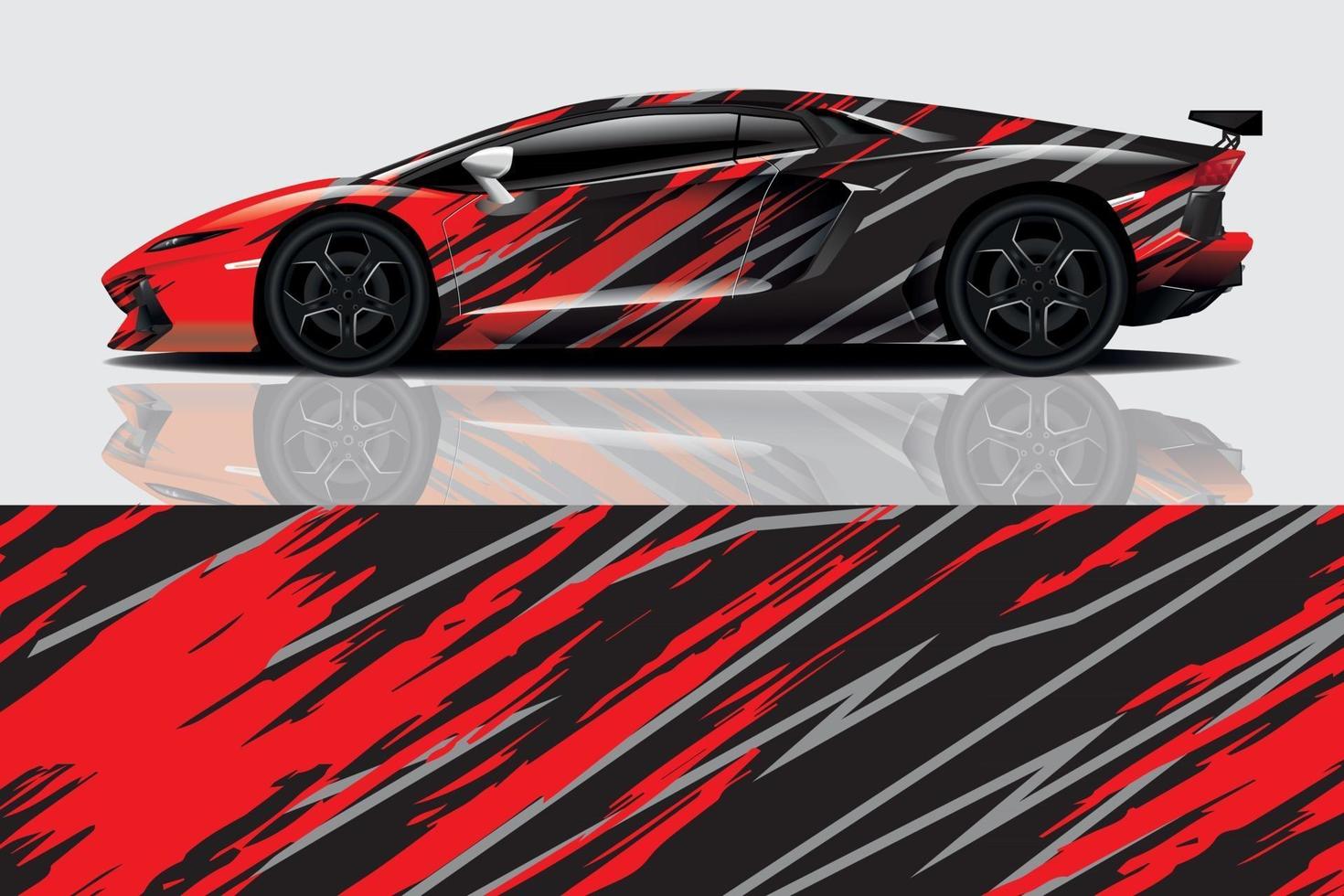 sport car decal wrap design vector