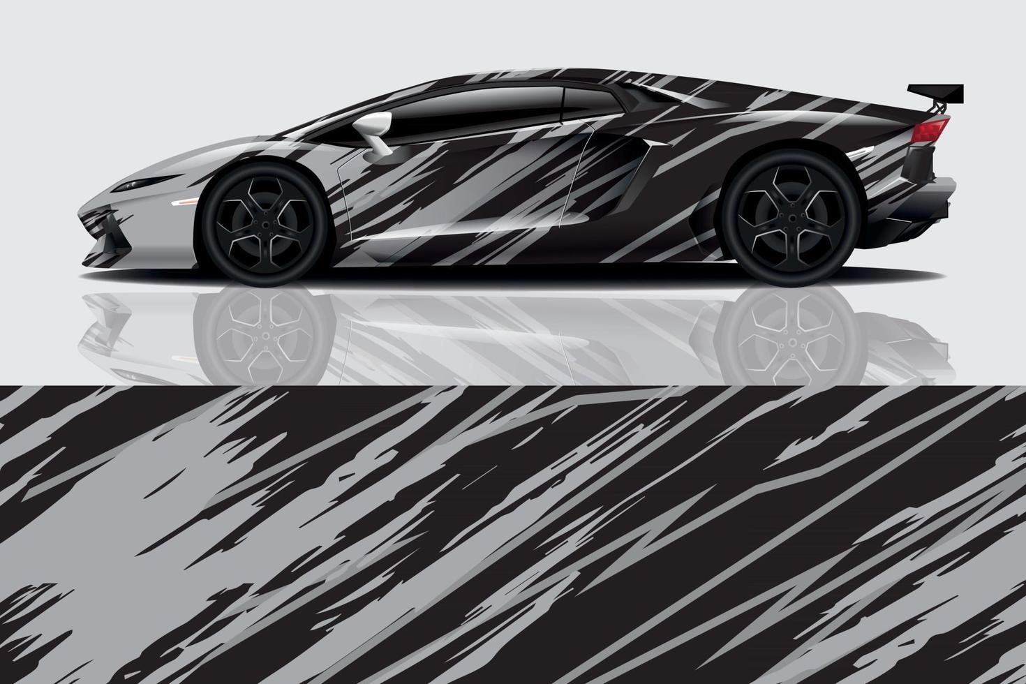 sport car decal wrap design vector