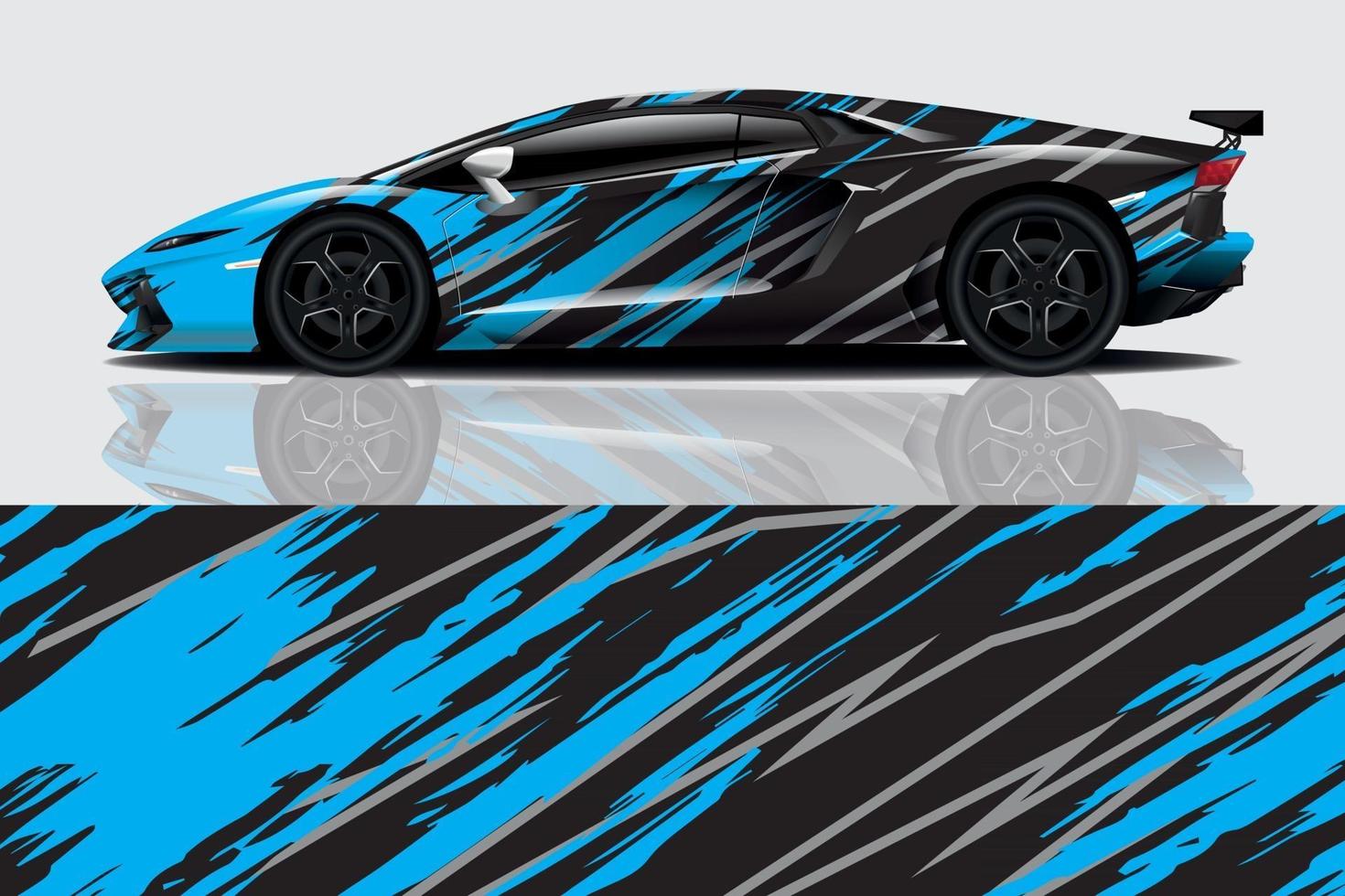 sport car decal wrap design vector