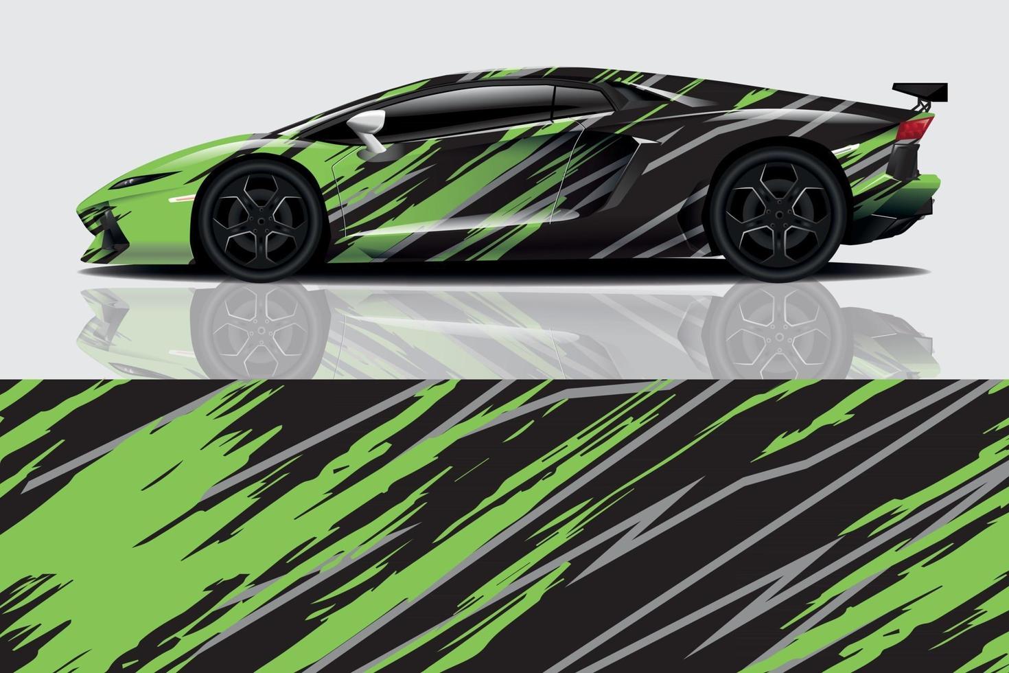 sport car decal wrap design vector