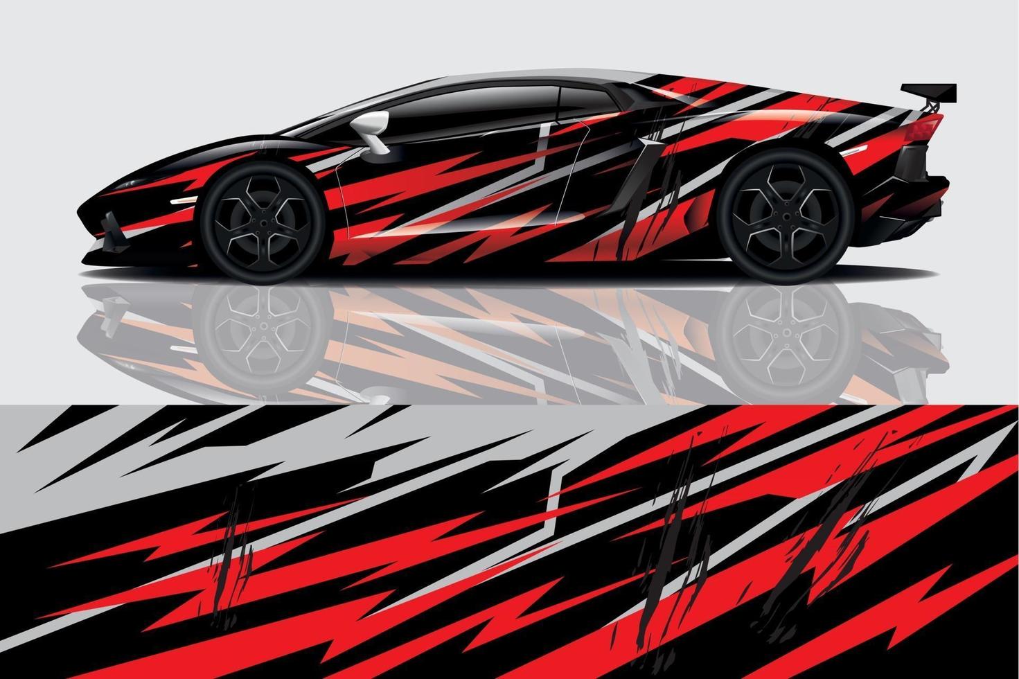 sport car decal wrap design vector