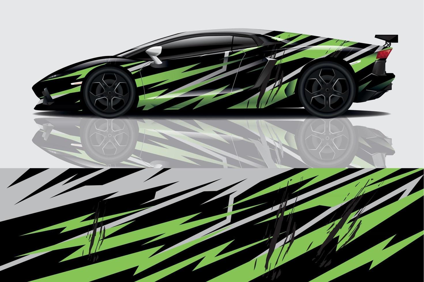 sport car decal wrap design vector