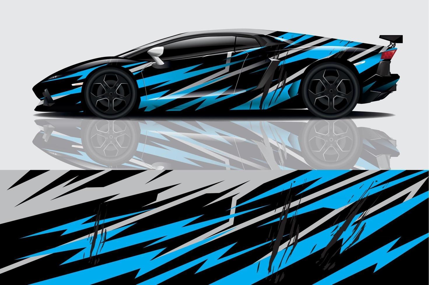 sport car decal wrap design vector
