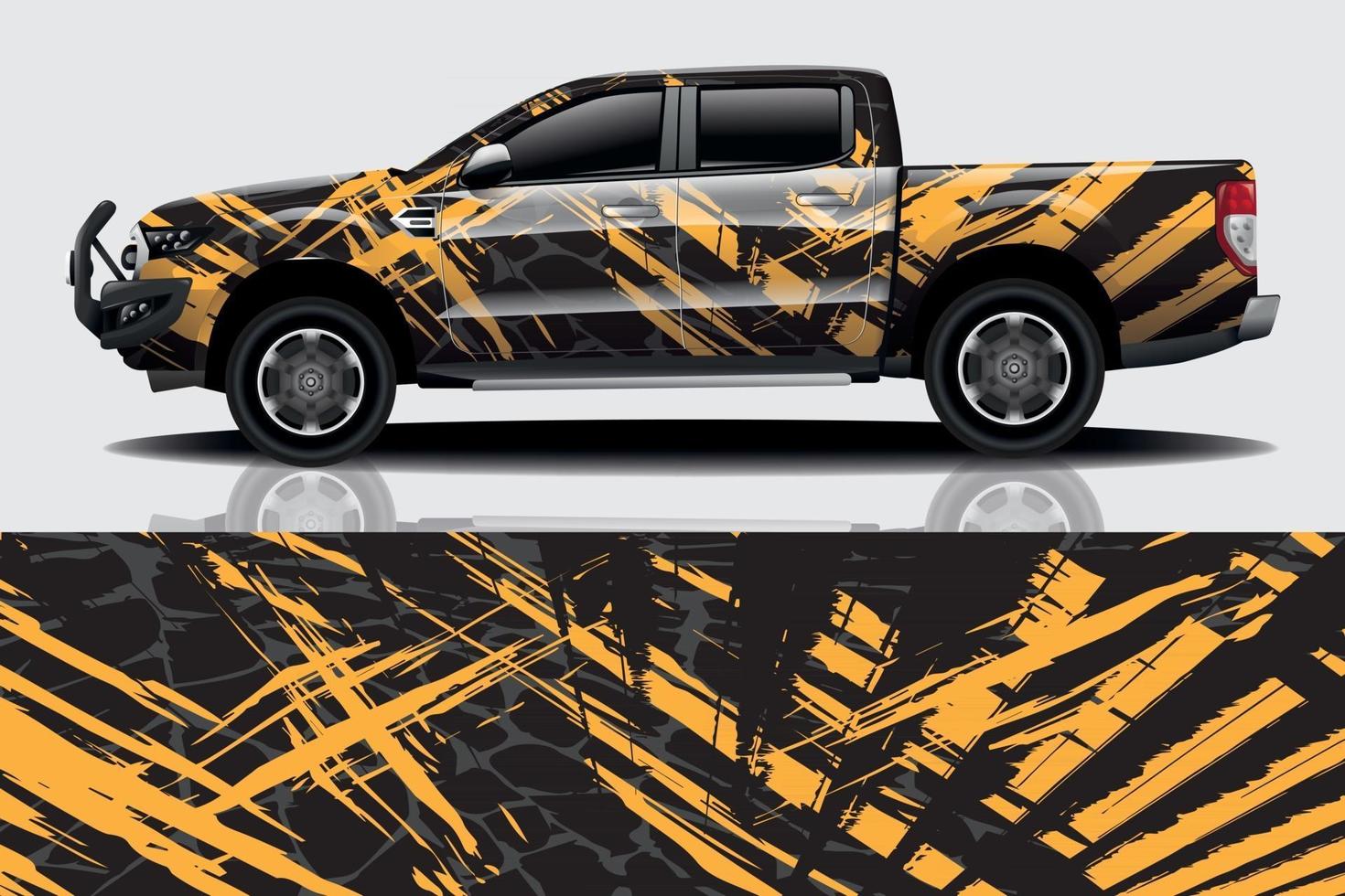 sport car decal wrap design vector