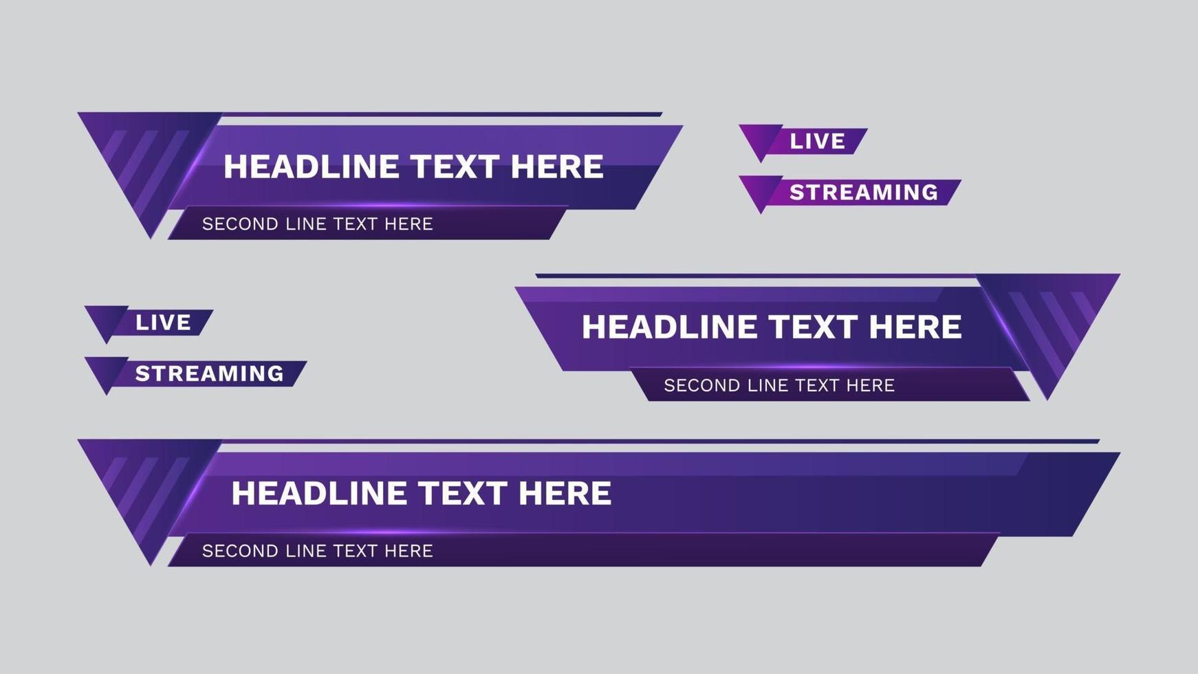 lower third headline news vector design with purple color