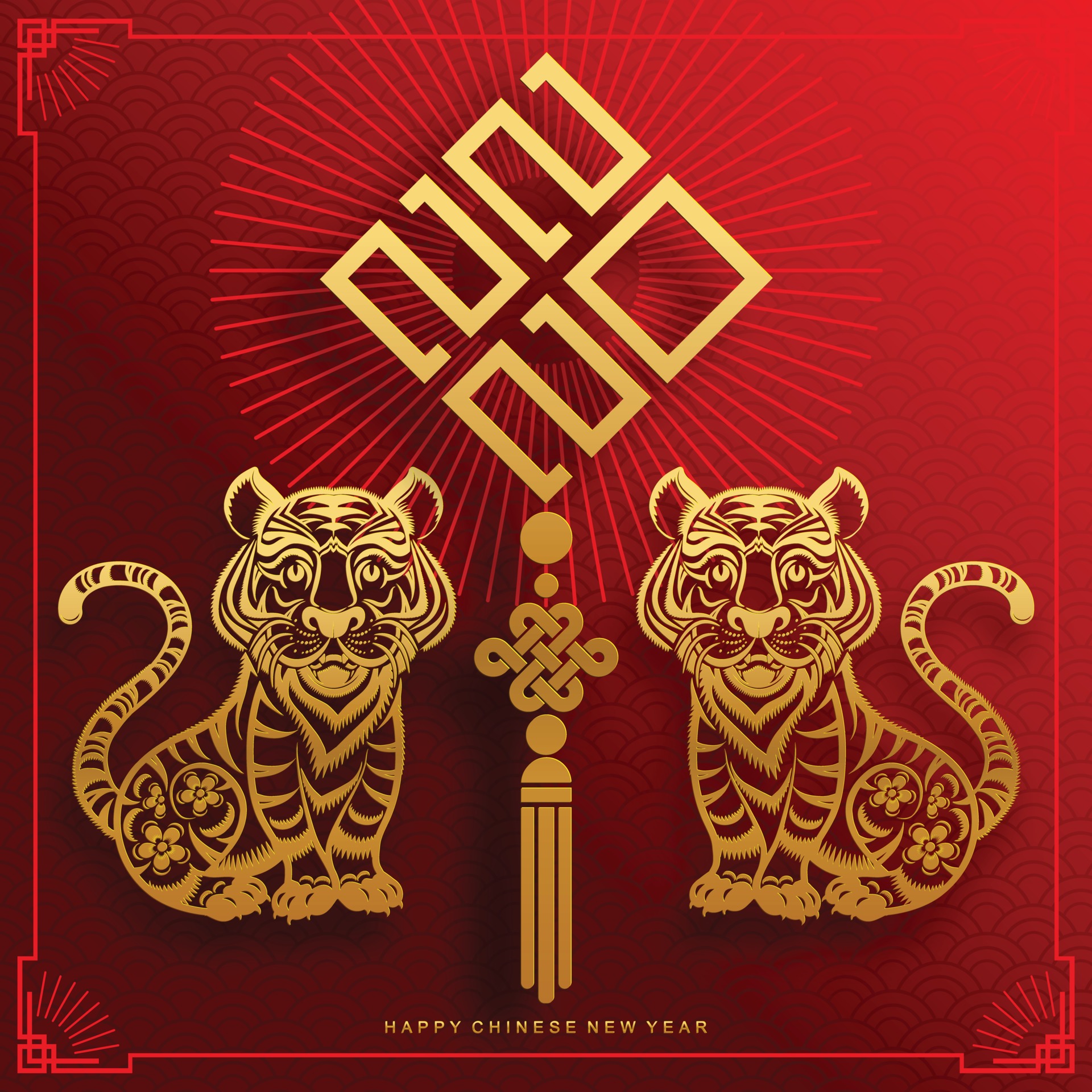 Happy chinese new year 2022 year of the tiger 2982228 Vector Art at ...