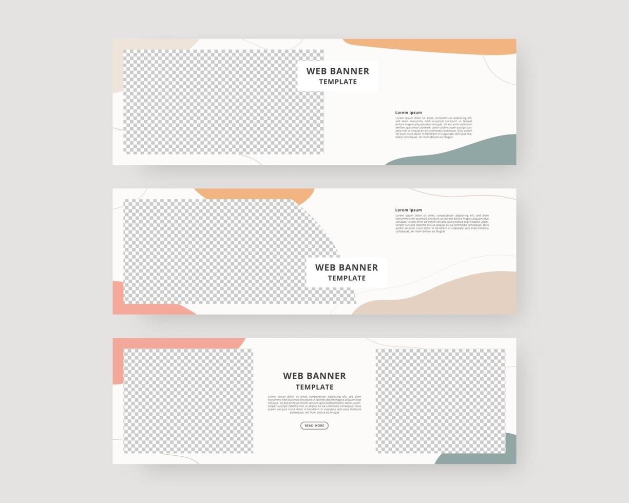 Web banner template set. Collection of horizontal banners design. vector