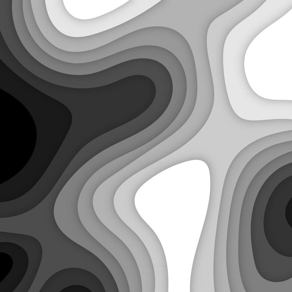 Abstract modern black and white papercut background vector