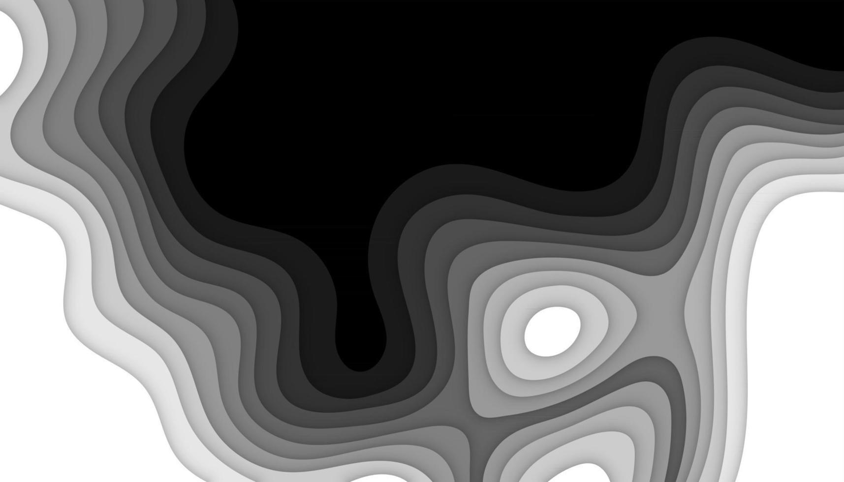 Abstract black and white papercut background vector